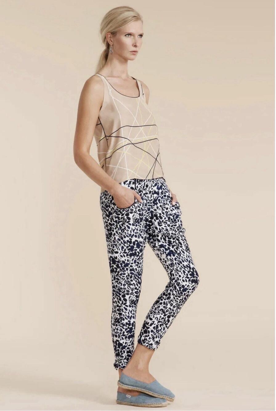 Piamita 100% Silk Geometric Tank Sz L Seen On Vogue Mexico Cover